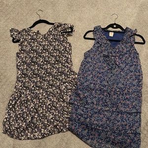 2 floral dresses with linings